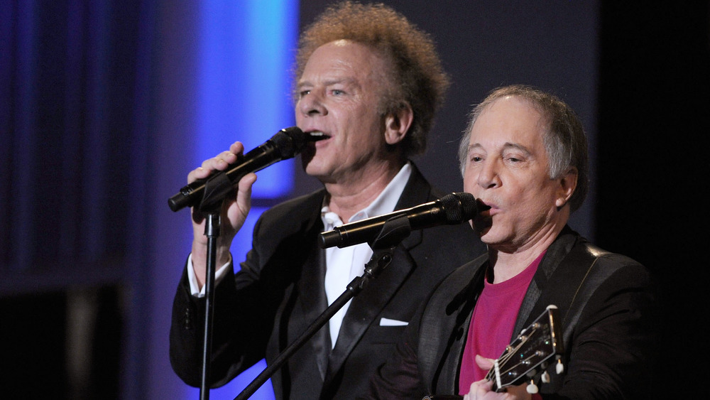 Folk rock musicians Art Garfunkel and Paul Simon