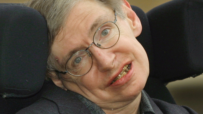 Stephen Hawking smiling in 2002