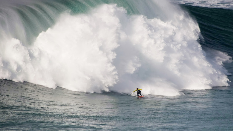 Garrett McNamara surfing in Nazaré 