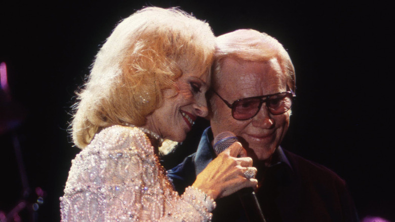 Tammy Wynette and George Jones performing