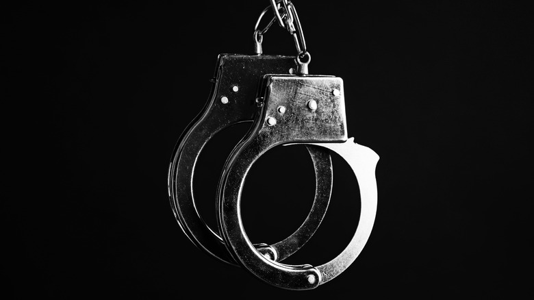 Handcuffs black background
