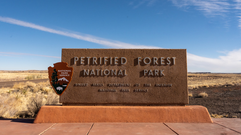 Petrified Forest National Park entry sign