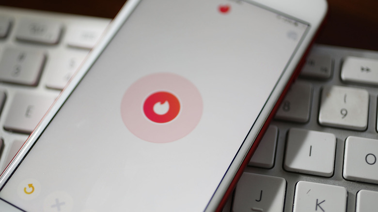 Tinder open on phone