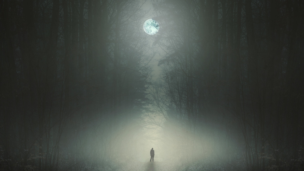 Lone person in the night