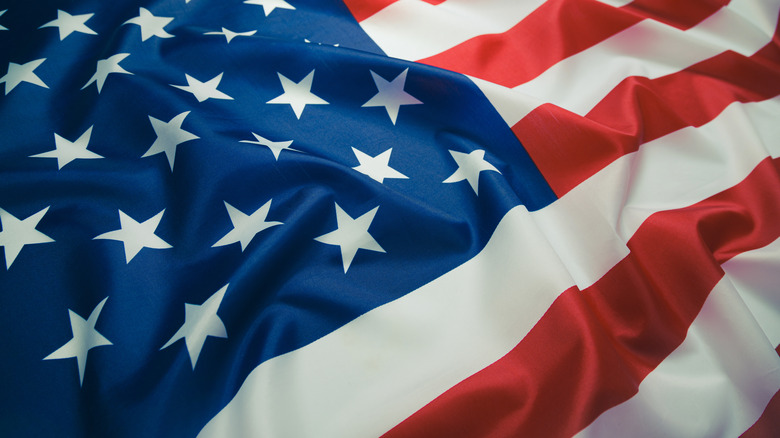 American flag laid out