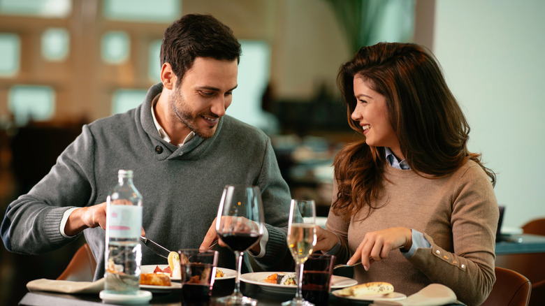 Customers at restaurant