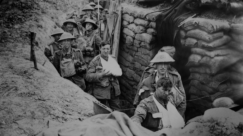 soldiers in trench