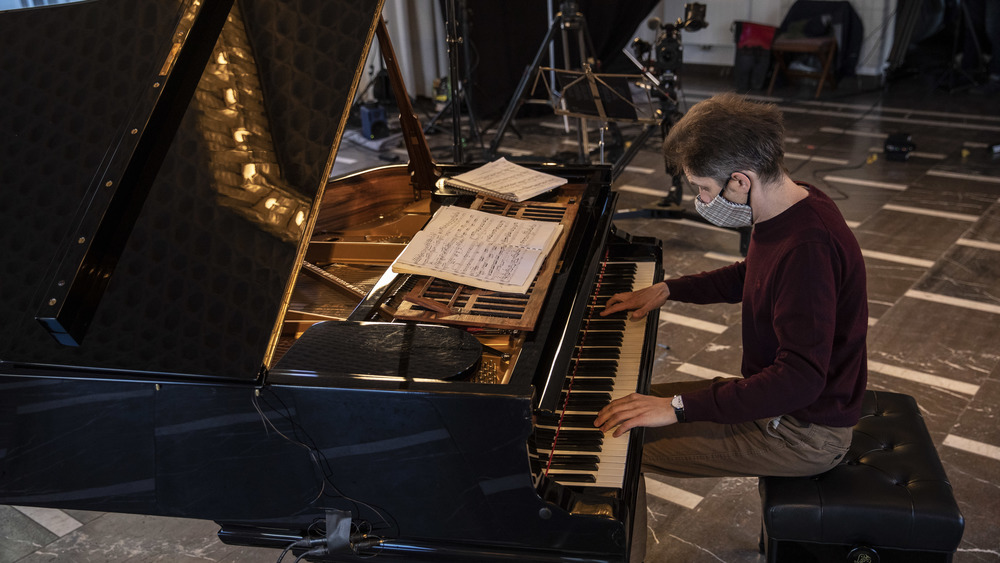 Piano being played