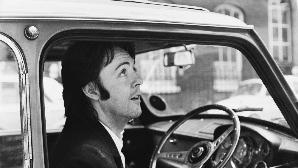 Paul McCartney in a car