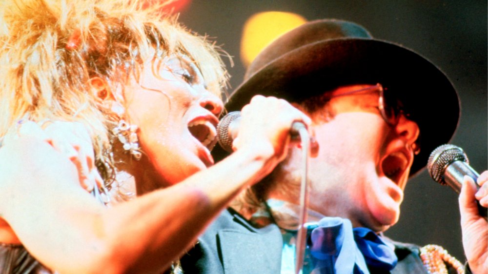 Tina Turner and Elton John singing