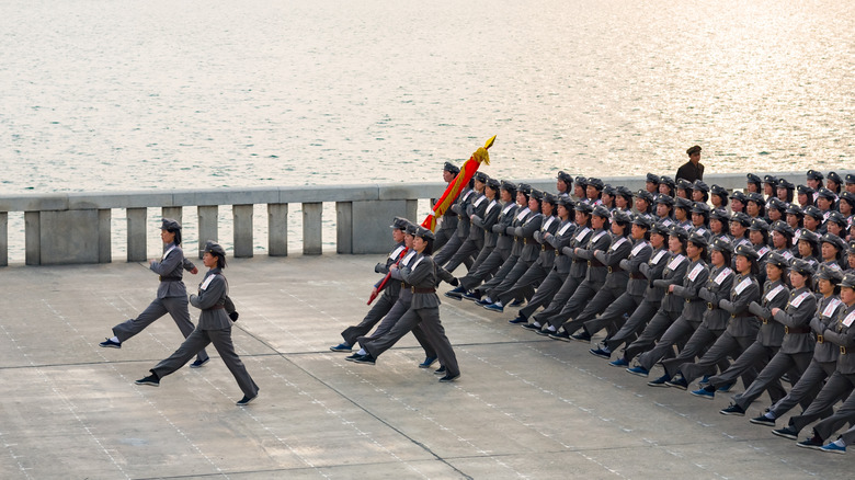 Infantry on military parade in Pyongyang