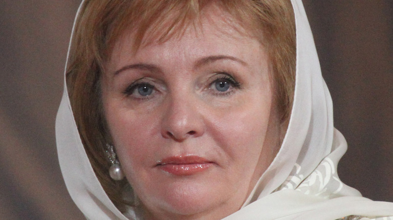 Lyudmila Putina with hair covered