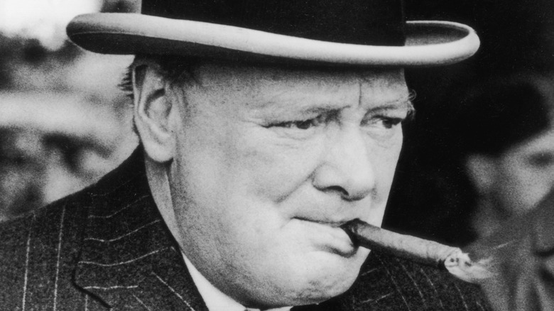 Winston Churchill smoking cigar