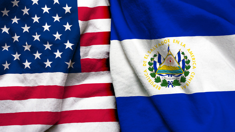 American and Salvadorian flag