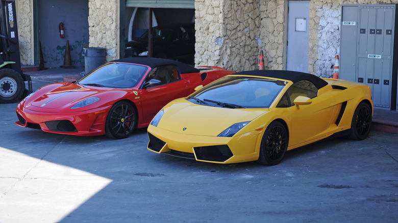 a ferrari and a lamborghini