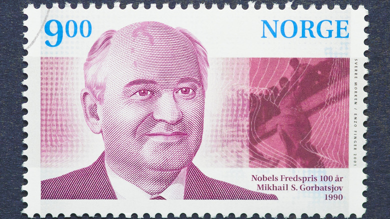 Norwegian stamp commemorating Nobel
