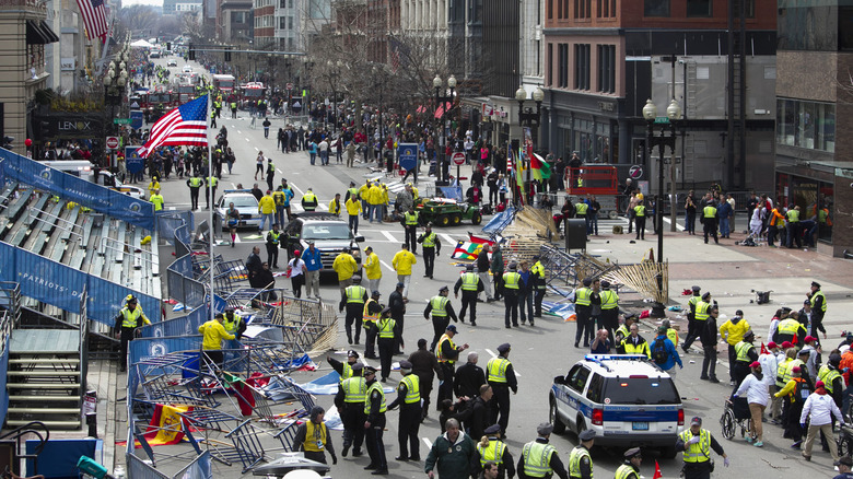 scene of the boston marathon bombing