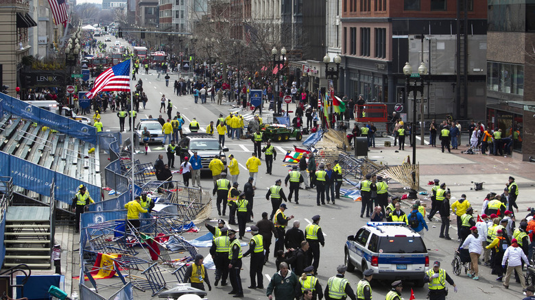 scene of the boston marathon bombing