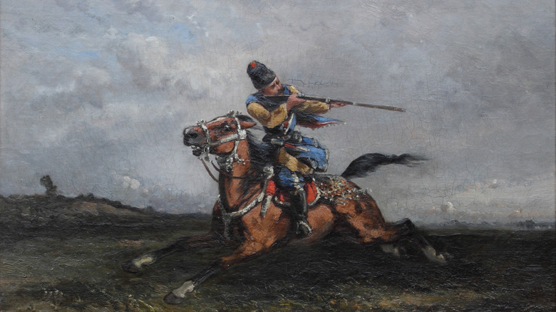 Circassian Rider firing gun