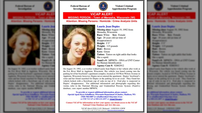 Laurie Depies missing persons poster