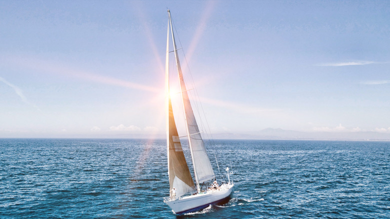 Sailboat in ocean 