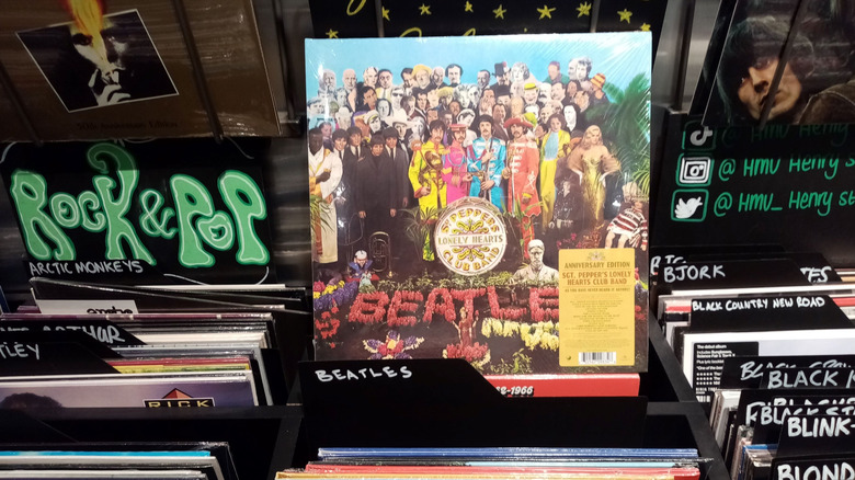 Box of records in store