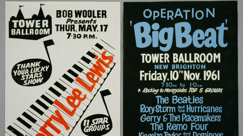 Vintage Jerry Lee Lewis concert and Tower Ballroom posters.