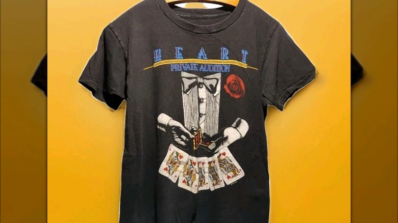 1982 Heart Private Audition tour shirt on yellow background