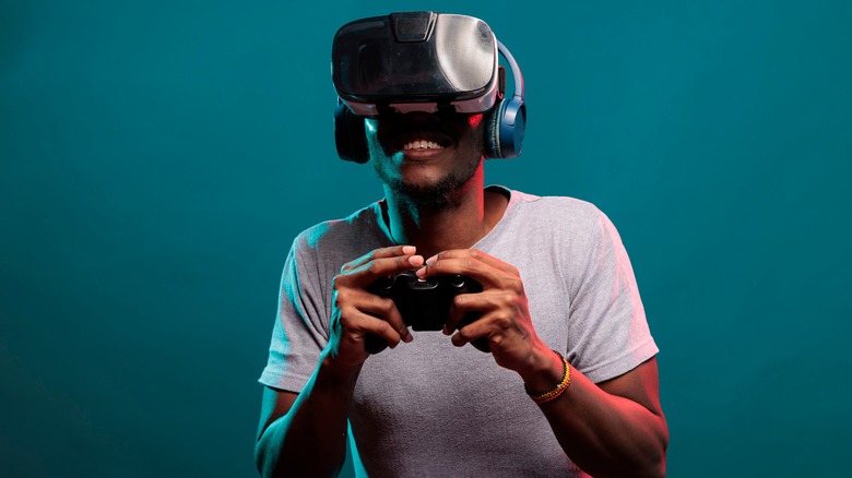 A man playing video games