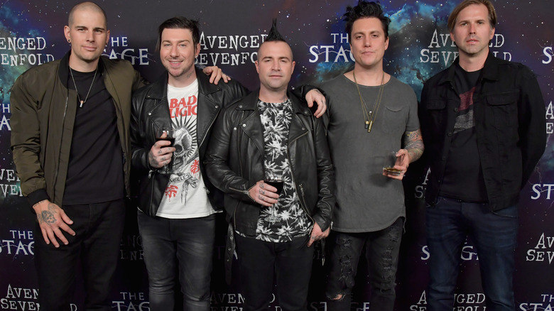 Avenged Sevenfold posing at event