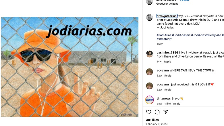 Jodi Arias self-portait on Instagram