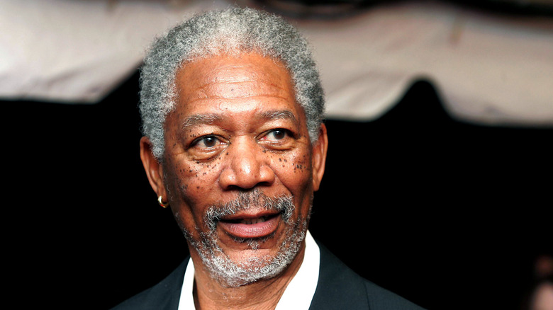 Morgan Freeman stares ahead
