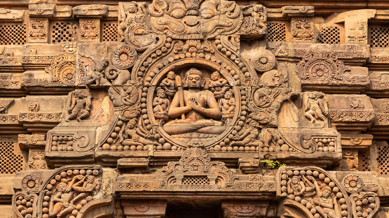 Stone relief on Hindu temple