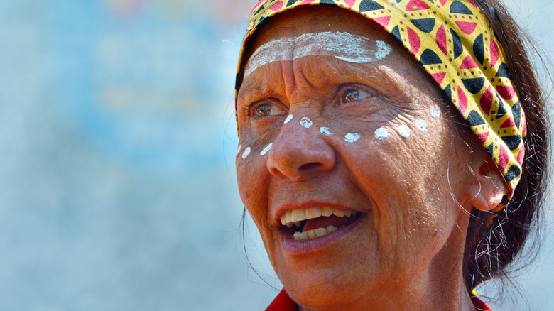 An Indigenous Australian woman singing 