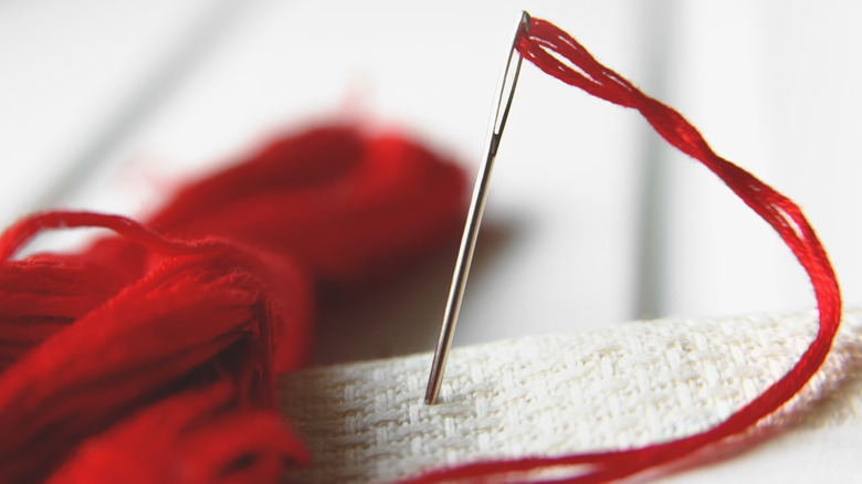 Thread, canvas, and needle