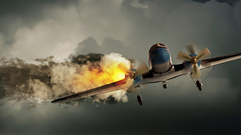 Plane on fire