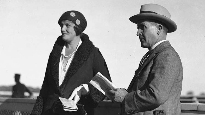 harry and eunice oakes looking to the side