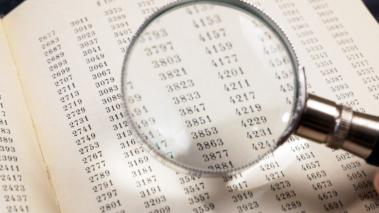 a magnifying glass over numbers