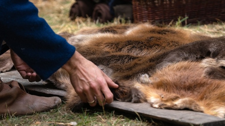 man selling fur 