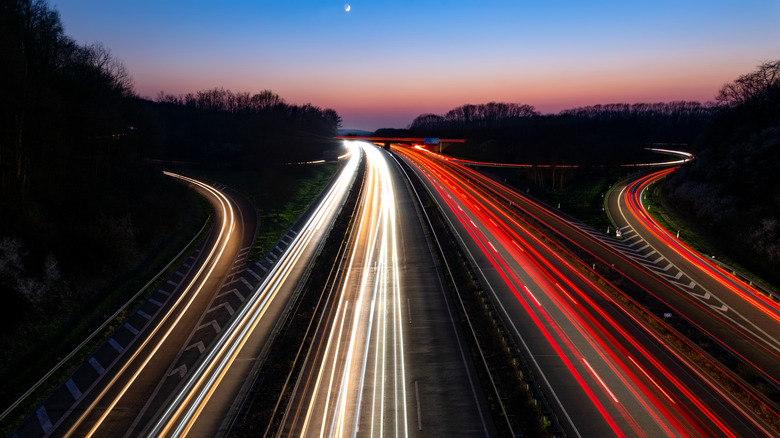 Autobahn at night