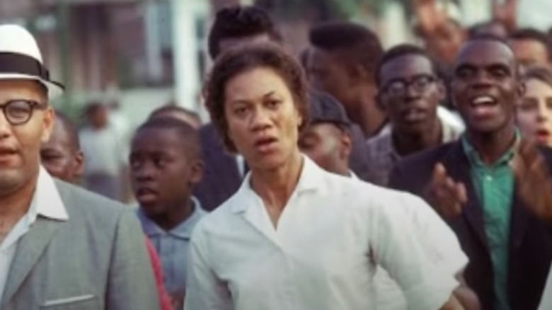 Gloria Richardson marching