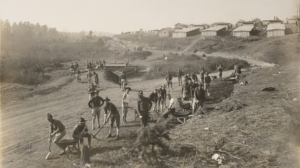 men working at Camp Wadsworth in Spartanburg, South Carolina