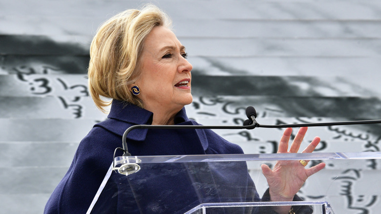 Hillary Clinton giving speech