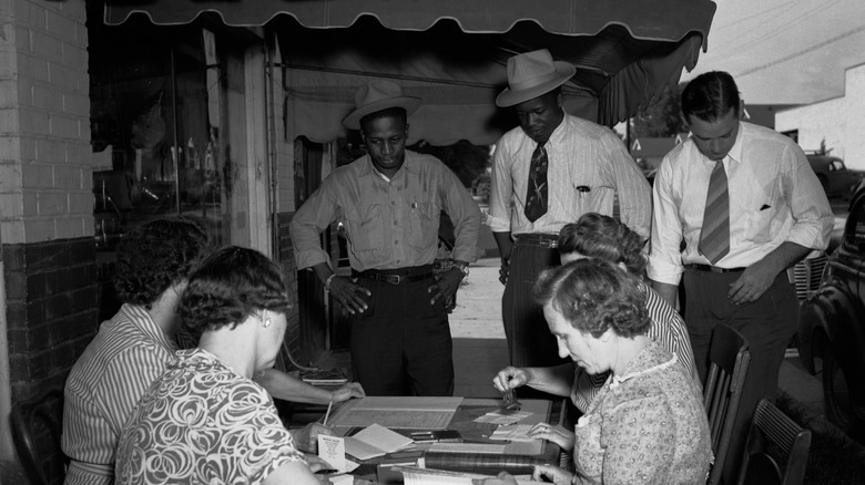 Black people voting in Mississippi