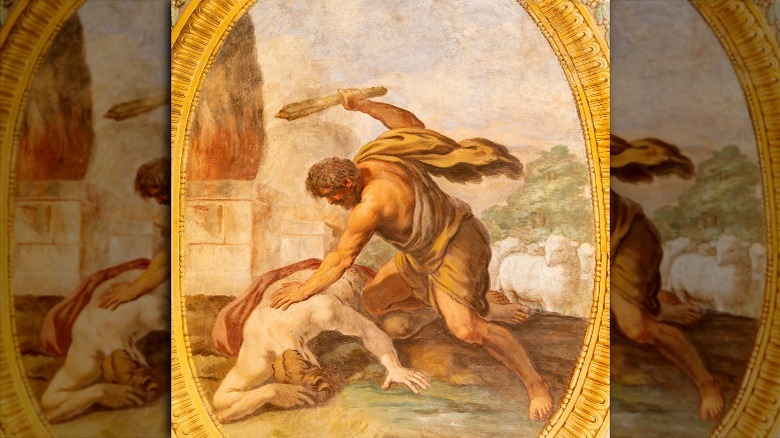 Mural de Caim matando Abel