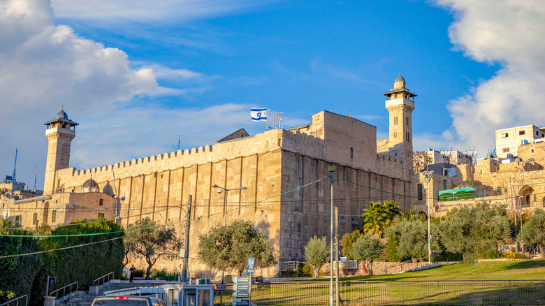 The Cave of the Patriarchs square stone building under blue sky