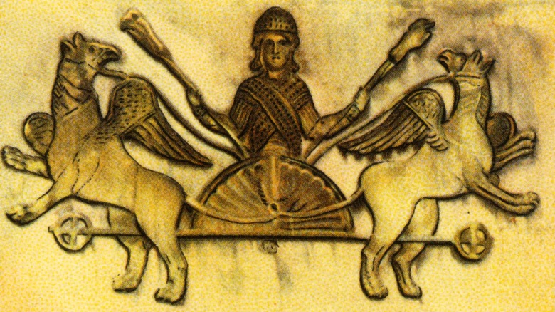 Alexander the Great in a chariot