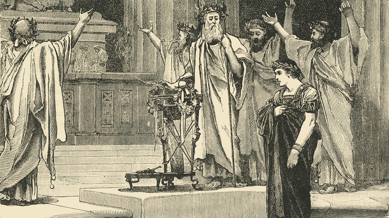 Alexander the Great in temple