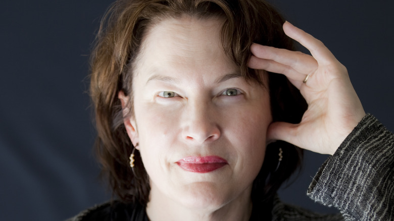 alice sebold with red lipstick