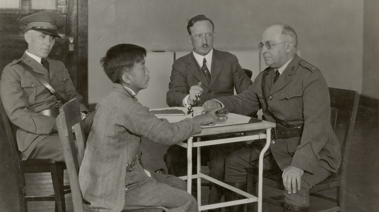 Immigration interview on Angel Island, 1923